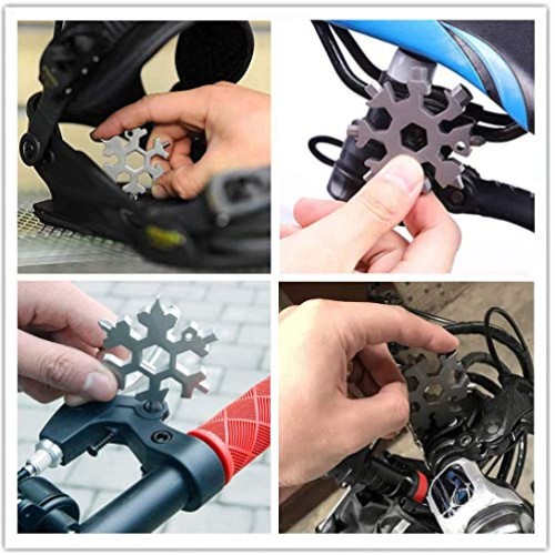 3 Pack-18 In 1 snowflake multitool－Stainless Steel Snowflakes Mul...