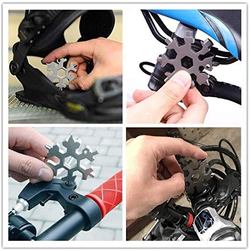 3 Pack-18 In 1 snowflake multitool－Stainless Steel Snowflakes Mul...