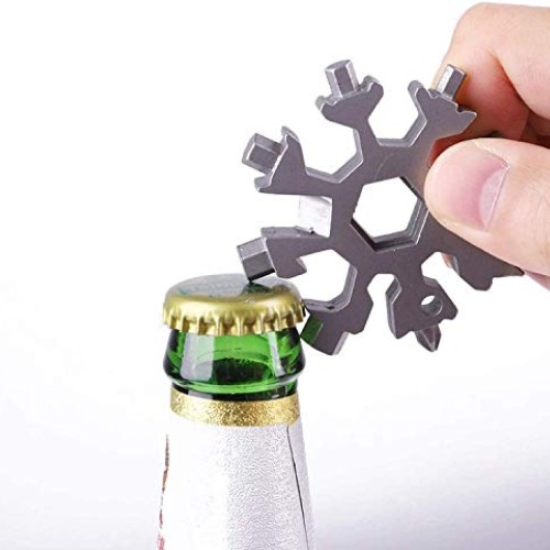 3 Pack-18 In 1 snowflake multitool－Stainless Steel Snowflakes Mul...
