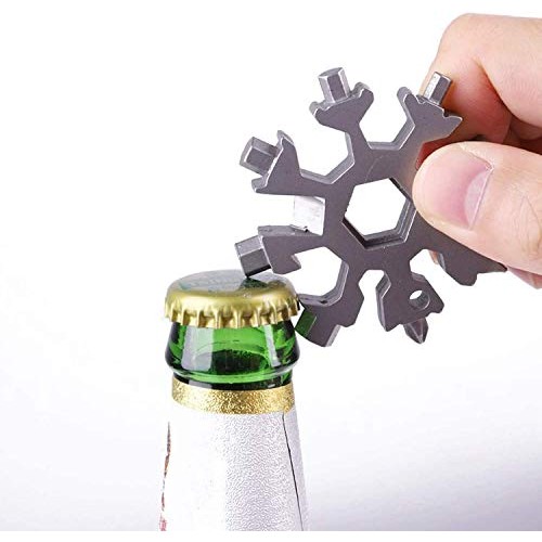 3 Pack-18 In 1 snowflake multitool－Stainless Steel Snowflakes Mul...