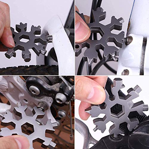 3 Pack-18 In 1 snowflake multitool－Stainless Steel Snowflakes Mul...