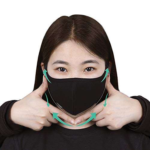 5 Pack Fashion Protective, Unisex Black Dust Cotton, Washable, Reu...