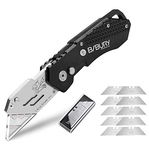 Utility Knife, BIBURY Upgraded Version Heavy Duty Box Cutter, Pock...