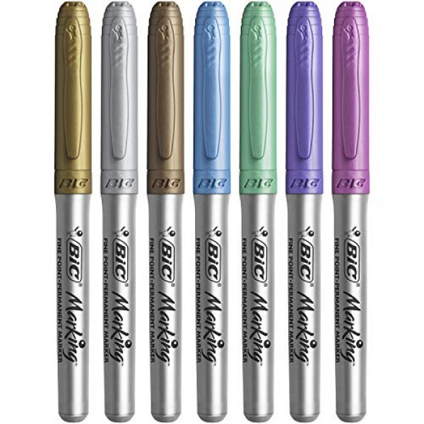 BIC Intensity Metallic Permanent Marker, Fine Point, Assorted Colo...