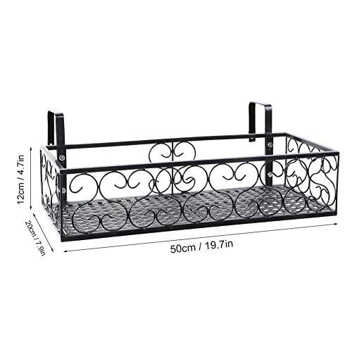 Bicaquu Flower Rack,Iron Balcony Hanging Flower Pot Stand Plant St...