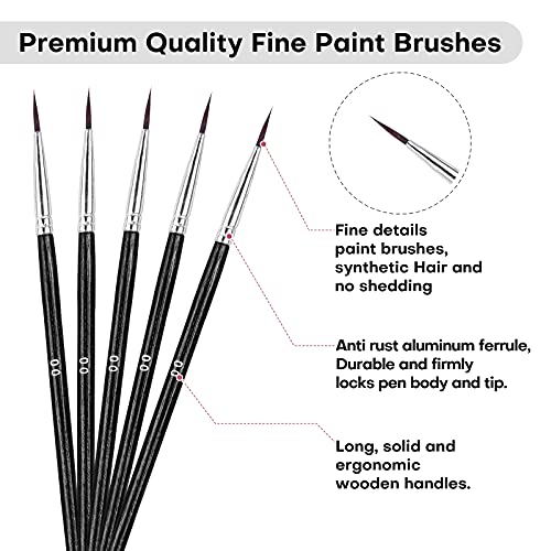 Detail Paint Brushes, BICKSILE 60Pcs Miniature Paint Brushes Micro...