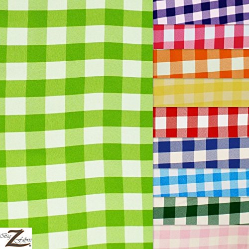 Big Z Fabric CHECKERED GINGHAM POLY COTTON PRINTED FABRIC - Orange...