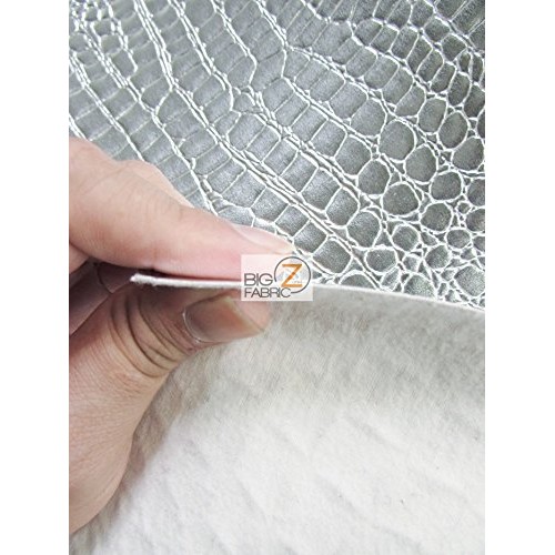 Big Z Fabric Vinyl Faux Fake Leather Pleather Embossed Shiny Allig...