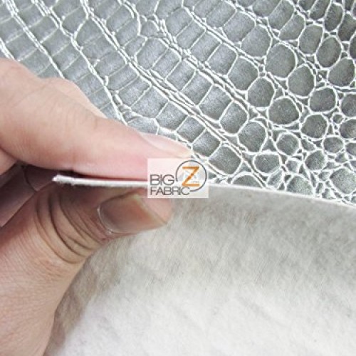 Big Z Fabric Vinyl Faux Fake Leather Pleather Embossed Shiny Allig...
