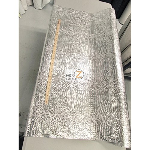 Big Z Fabric Vinyl Faux Fake Leather Pleather Embossed Shiny Allig...