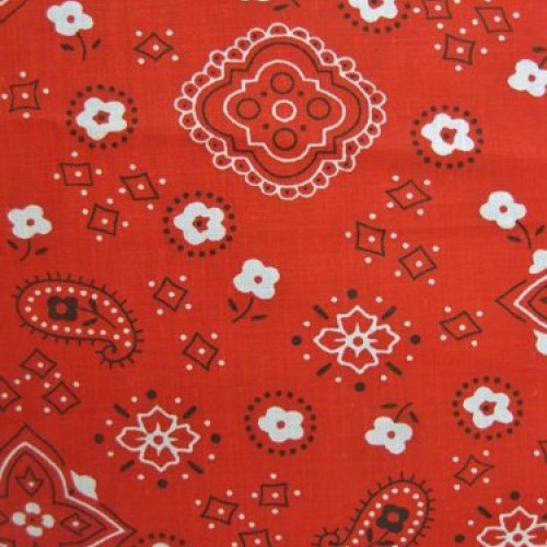 RED Paisley Bandana Print Poly Cotton Fabric 58/59 Width Sold by...