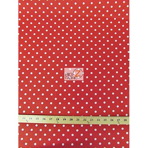 RED/White Small Polka DOTS Print Poly Cotton Fabric 58/59 Width ...