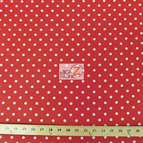 RED/White Small Polka DOTS Print Poly Cotton Fabric 58/59 Width ...