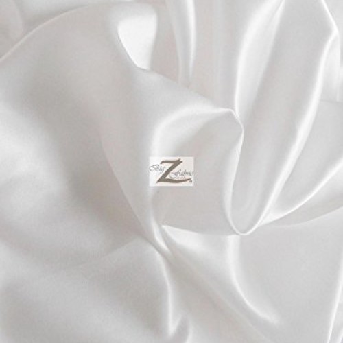 Solid Shiny Bridal Satin Fabric - White - 58/60 Width Sold by Th...