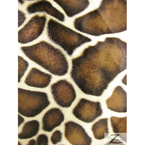 Velboa Faux Fake Fur Giraffe Animal Short Pile Fabric - Safari - 6...