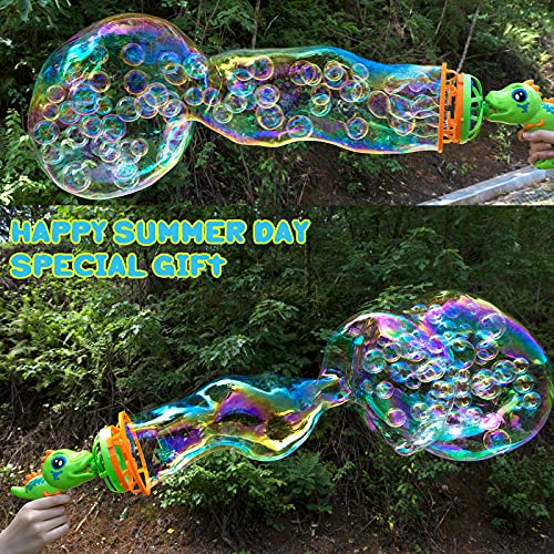 Bubble Machine Double Big & Small Bubble Dinosaur Bubble Blower Bu...