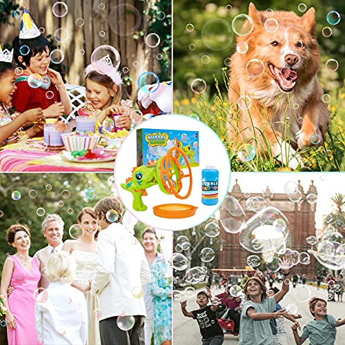 Bubble Machine Double Big & Small Bubble Dinosaur Bubble Blower Bu...