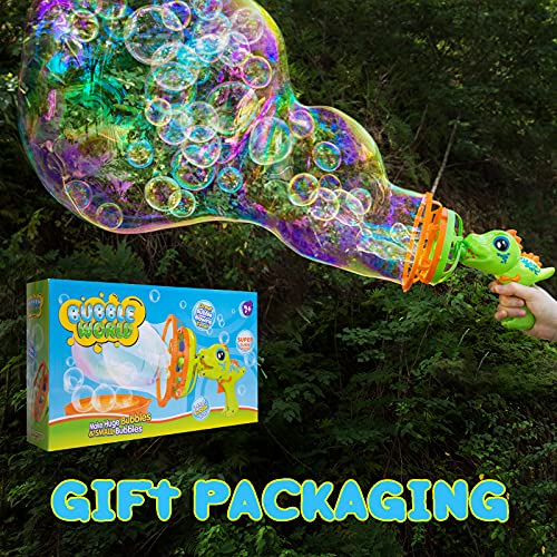 Bubble Machine Double Big & Small Bubble Dinosaur Bubble Blower Bu...