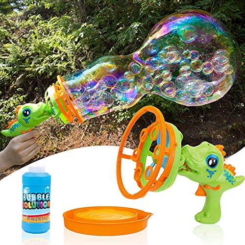 Bubble Machine Double Big & Small Bubble Dinosaur Bubble Blower Bu...