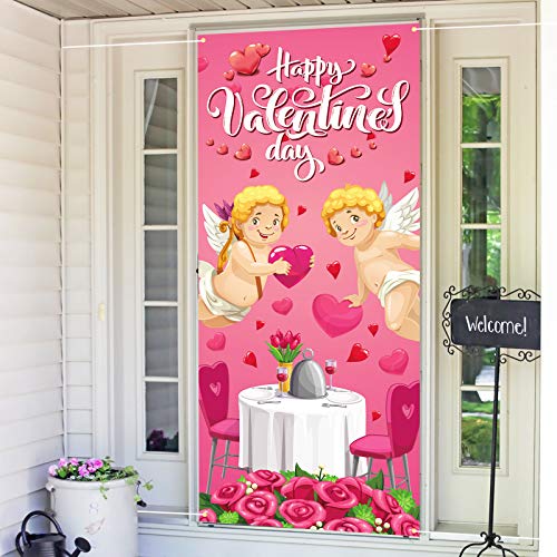 Valentine day decoration banner door cover party supplies backdrop...