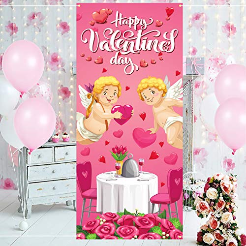 Valentine day decoration banner door cover party supplies backdrop...