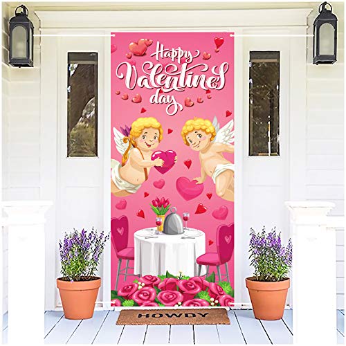 Valentine day decoration banner door cover party supplies backdrop...