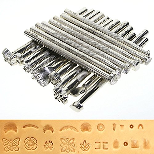BIGTEDDY - 20PCs Leather Different Shape Stamp Punch Set Saddle Ma...