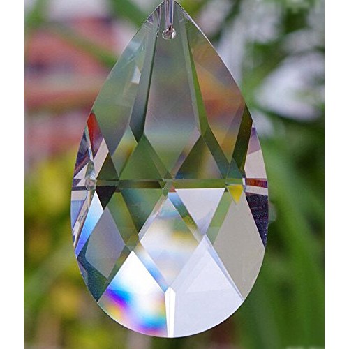 BIHRTC 12Pcs38mm Clear Crystal Teardrop Chandelier Prisms Parts Ha...
