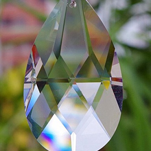BIHRTC 12Pcs38mm Clear Crystal Teardrop Chandelier Prisms Parts Ha...