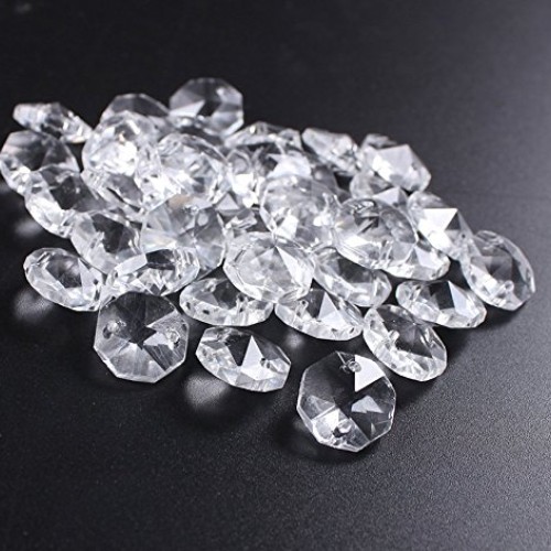 BIHRTC 12Pcs38mm Clear Crystal Teardrop Chandelier Prisms Parts Ha...