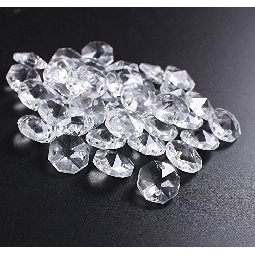 BIHRTC 12Pcs38mm Clear Crystal Teardrop Chandelier Prisms Parts Ha...