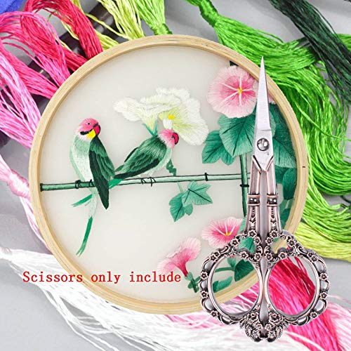 BIHRTC 2 Pairs Sewing Scissors Vintage European Style Flower Patte...