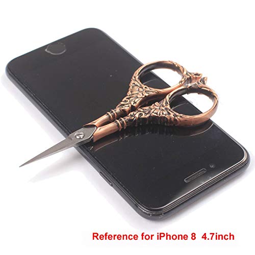 BIHRTC 2 Pairs Sewing Scissors Vintage European Style Flower Patte...