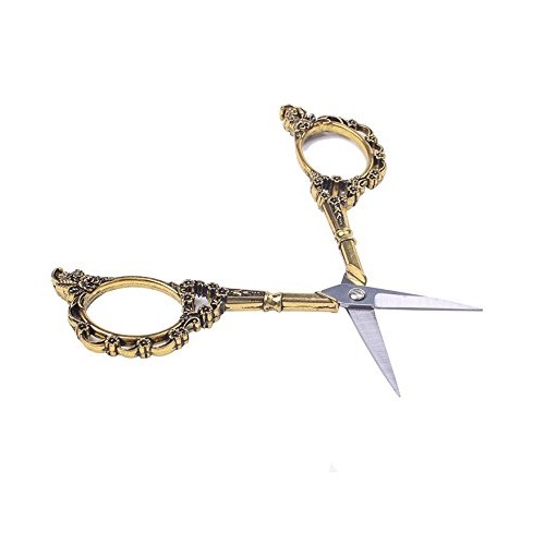 BIHRTC Gold Vintage Plum Blossom Scissors and Classic Crane Design...