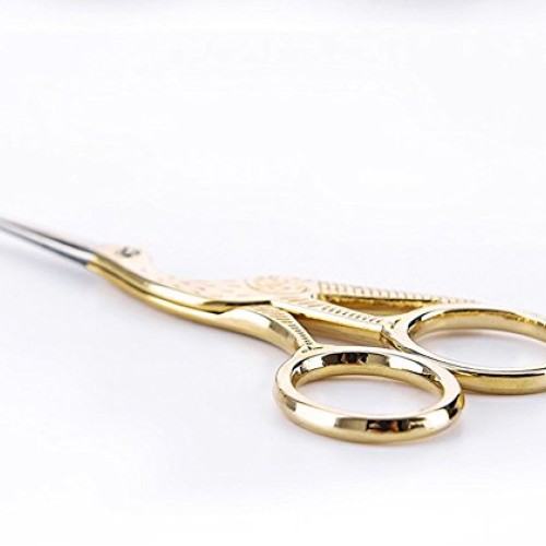 BIHRTC Gold Vintage Plum Blossom Scissors and Classic Crane Design...