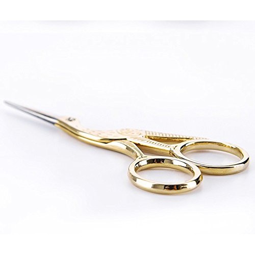 BIHRTC Gold Vintage Plum Blossom Scissors and Classic Crane Design...