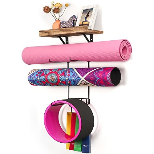 Yoga Mat Holder Wall Mount Yoga Mat Storage Home Gym Accessories w...