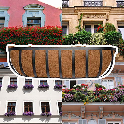 Bili-silly Metal Wall-Mounted Half Moon Shaped Coconut Liner Plant...
