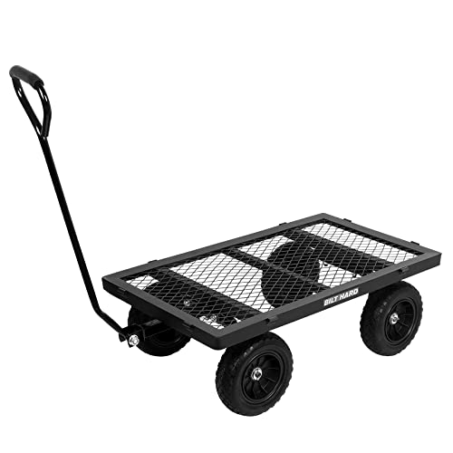 BILT HARD 880 lbs 10 Flat Free Tires Steel Garden Cart with 180° ...
