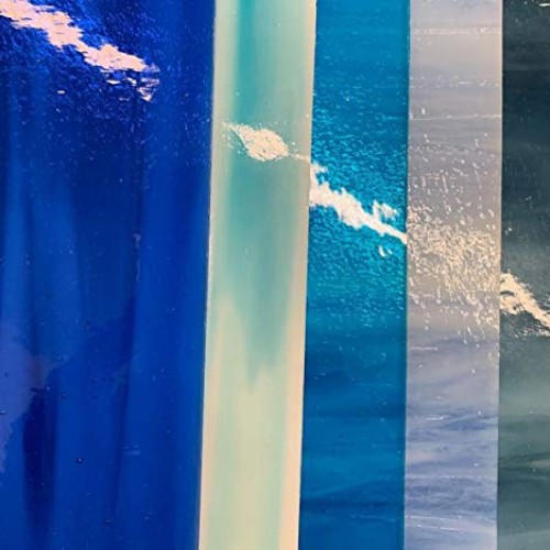 5 Sheets - COE 96 Blue Fusible Glass Pack by Binari Glass Studio