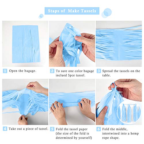 Bining 9.8in Tissue Paper Tassel DIY Hanging paper decorations Par...