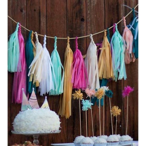 Bining 9.8in Tissue Paper Tassel DIY Hanging paper decorations Par...