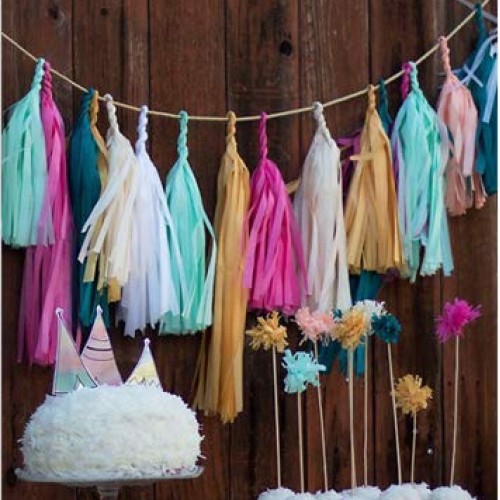 Bining 9.8in Tissue Paper Tassel DIY Hanging paper decorations Par...