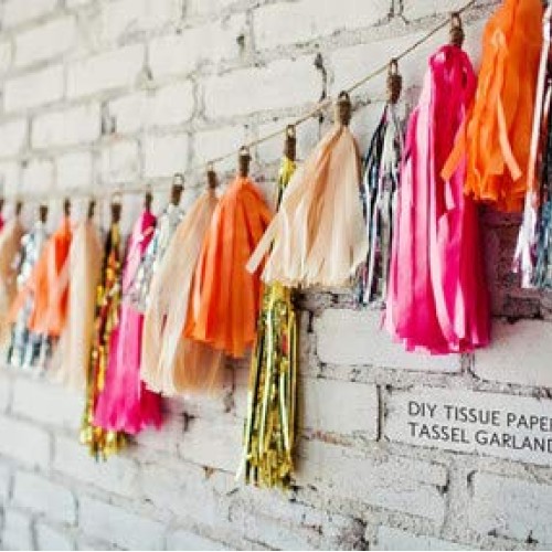 Bining 9.8in Tissue Paper Tassel DIY Hanging paper decorations Par...