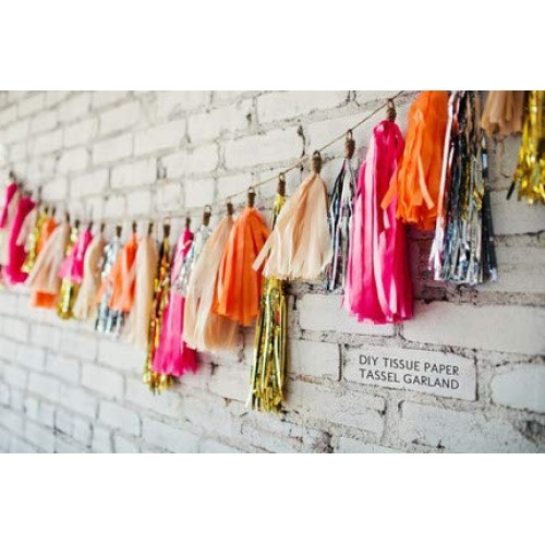 Bining 9.8in Tissue Paper Tassel DIY Hanging paper decorations Par...