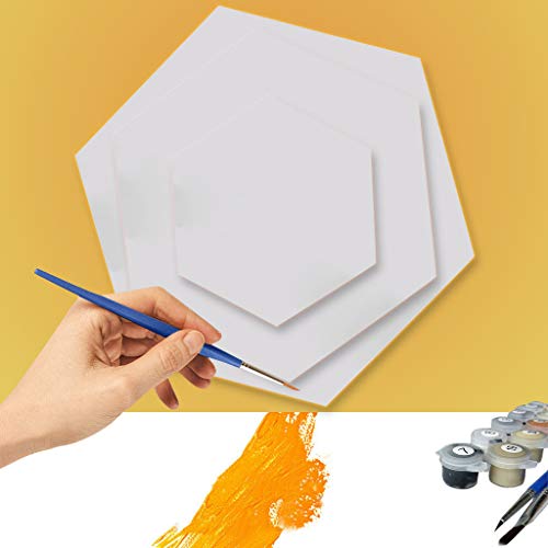 Binory Acid Free Oil Painting Canvas Hexagon Panel Boards for Pain...