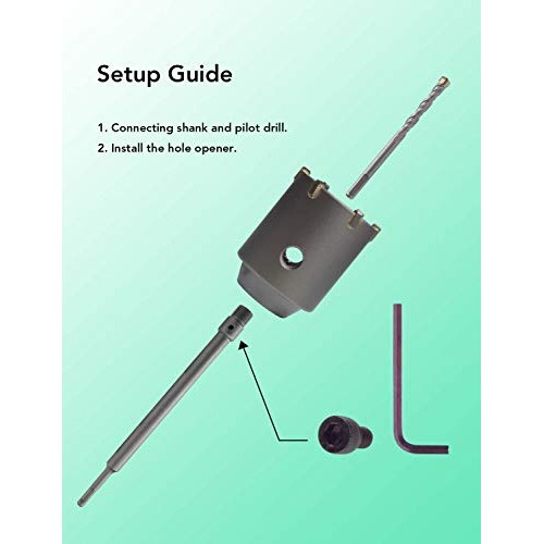 BINOTA Concrete Hole Saw of SDS Plus Shank for Cement Brick Wall, ...