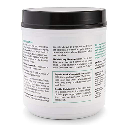 Bio-Clean Drain Septic 2# Can Cleans Drains- Septic Tanks - Grease...