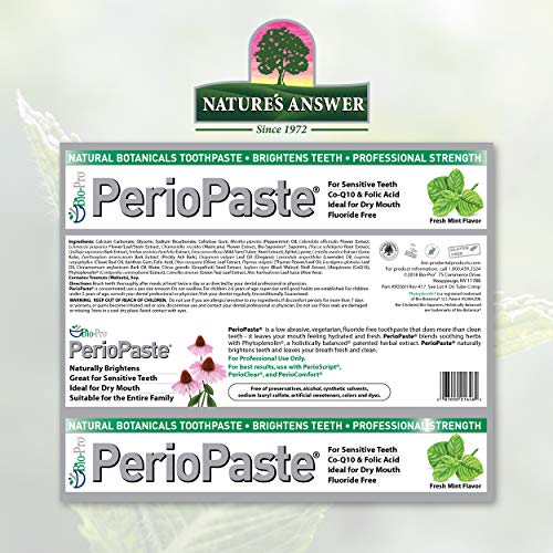 PerioPaste Natural Toothpaste - TWO 4 oz Tubes All Natural Botanic...