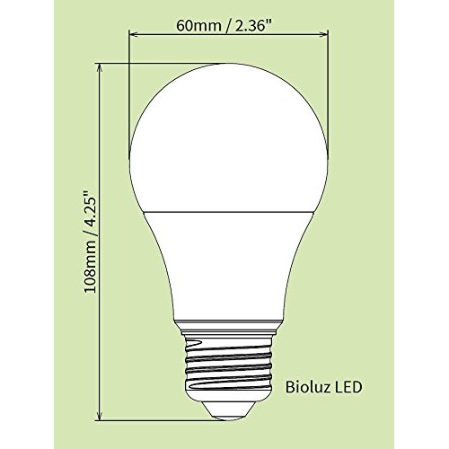 Bioluz LED 60 Watt Light Bulb, LED Light Bulbs 60 Watt Replacement...